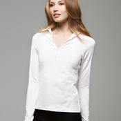 Ladies' Half-Zip Hooded Pullover